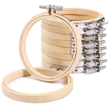 

12Pcs10cm Wooden Embroidery Frame Frame Set, Bamboo Embroidery Ring for DIY Cross Stitch Craft Tools