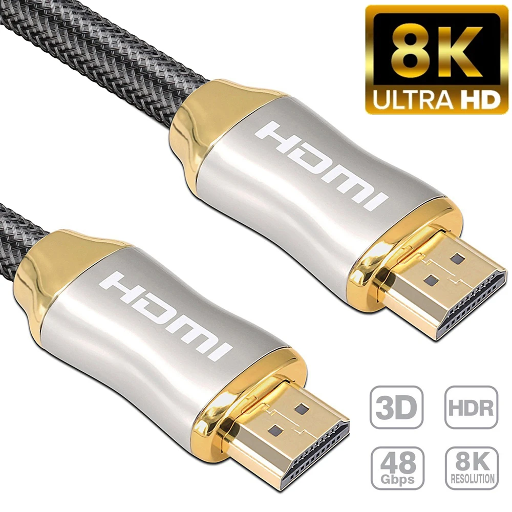 8K HDMI-совместимый кабель UHD HDR 48 Гбит/с V2.1 V2.0 для Xiaomi Samsung Screen TV PS4 сплиттер