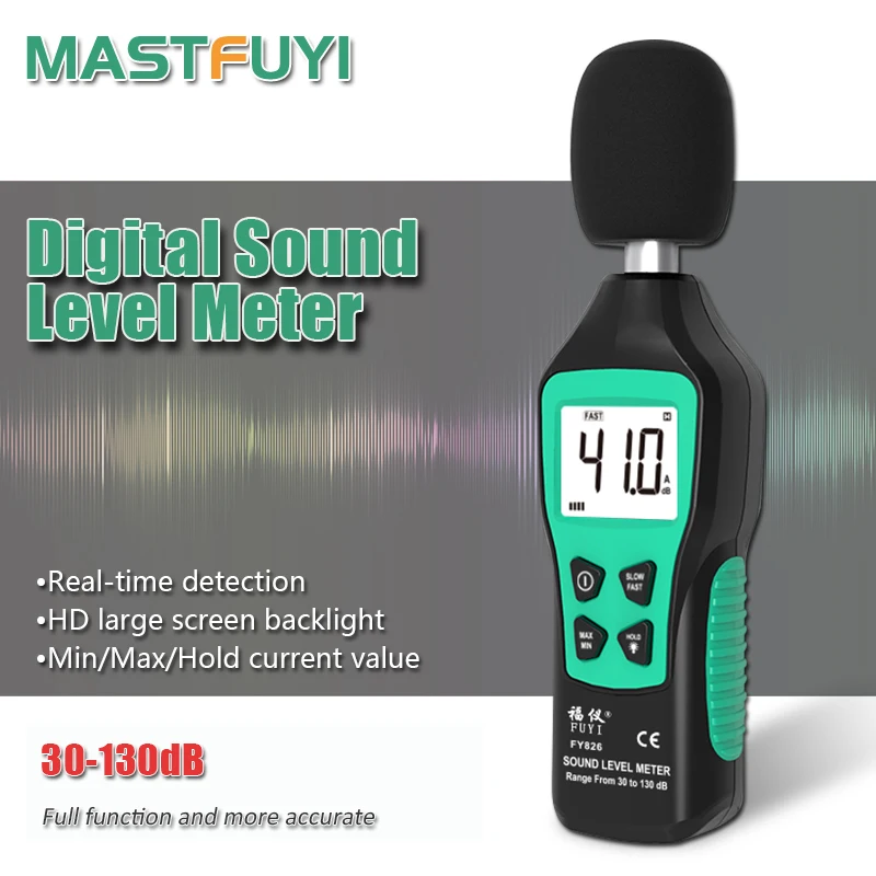 Kenally Medidor de decibelios FY826, indicador de nivel de sonido, de  volumen de Audio y ruido, sonómetro de decibelios, instrumentos de Medidores  de medidas dimensionales Kenally TO004212-00