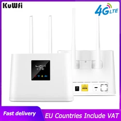 KuWFi – routeur Wifi 4G sans fil, 150Mbps, avec emplacement pour carte SIM et Port RJ45, deux antennes externes, pour la maison, 10 utilisateurs 