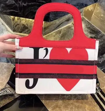 

DO681 29X19CM Luxury Brand Women Designer Large Bags High Quality Female Canvas Shopping Bags Embroidery Women Book tote Handbag