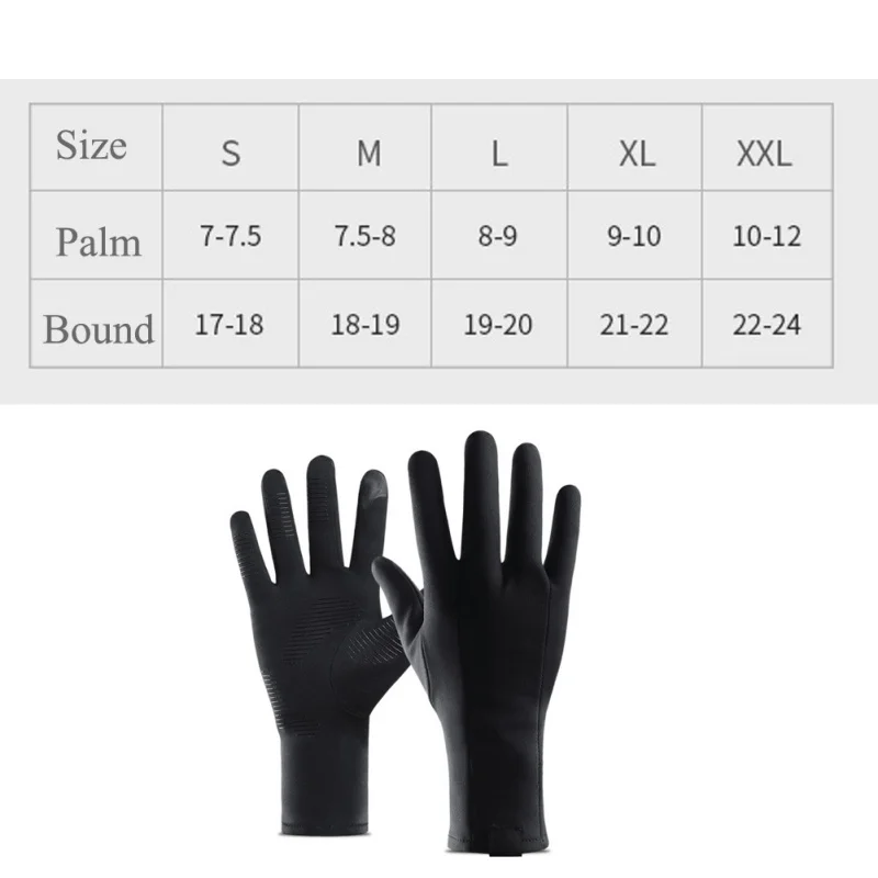 Winter Outdoor Sports Running Glove Warm Touch Screen Gym Fitness Full Finger Gloves For Men Women Gloves Black S-XXL 2