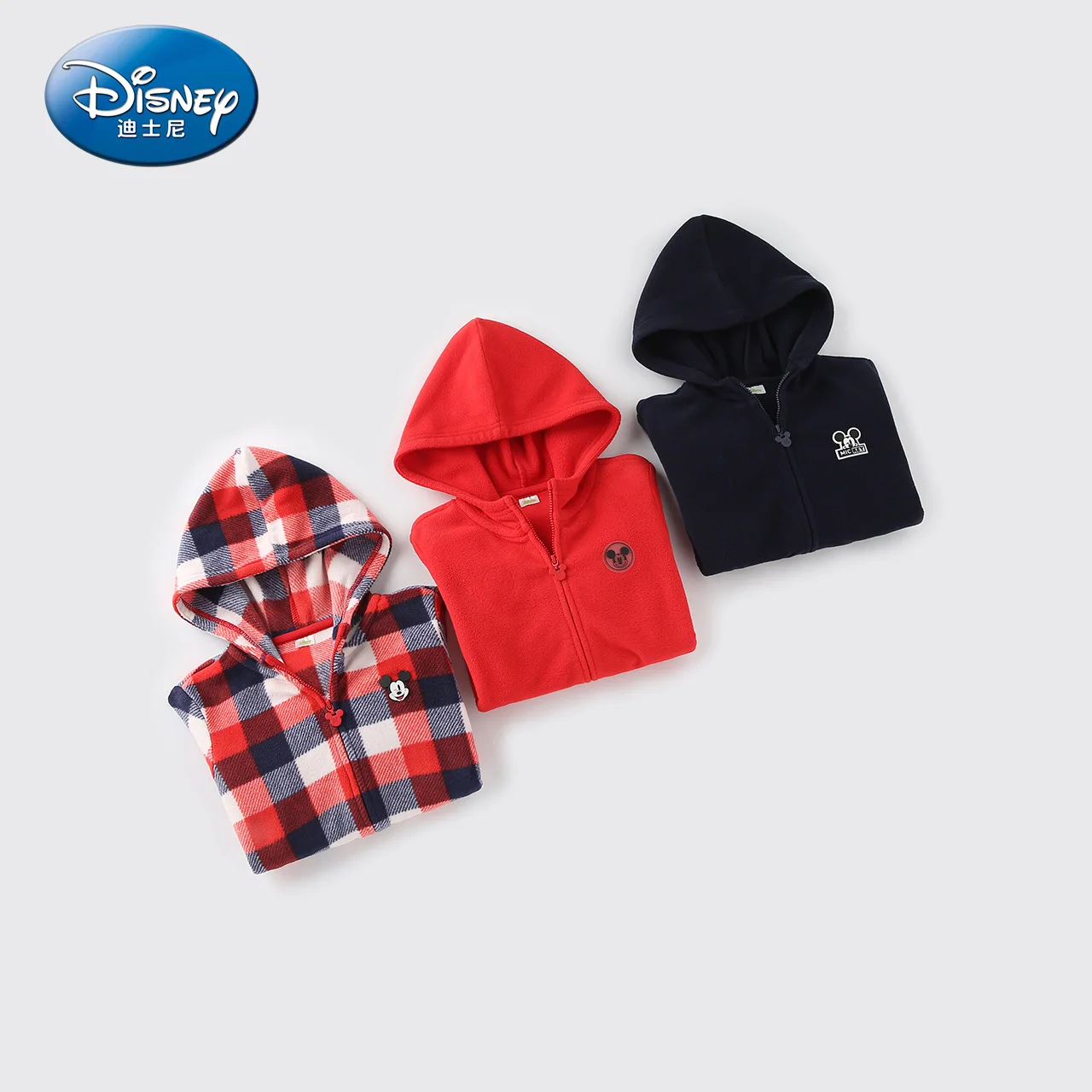 Disney/вязаное бархатное пальто с капюшоном для маленьких мальчиков Новинка года, платье с Микки Маусом куртка для мальчиков детские пальто детские толстовки клетчатый анорак