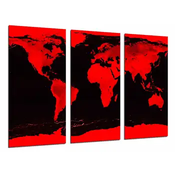 

World map Network and Black, World Cities and Countries, photo print on wood, modern picture decorative 26960