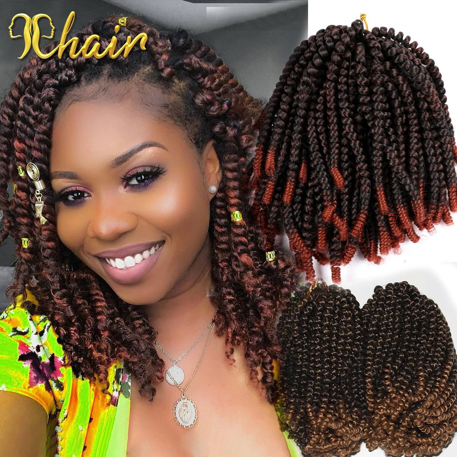 qp hair Fluffy Spring Twist Hair Extensions Black Brown Burgundy Ombre Crochet Braids Synthetic Braiding Hair