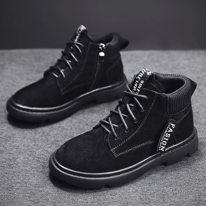 

New Trend Kids Boy Boots Luxury Brand Boy Leather Boots Anti Slip Walking Boot Kids Boy Good Quality Baby Boys Zip Boots Black