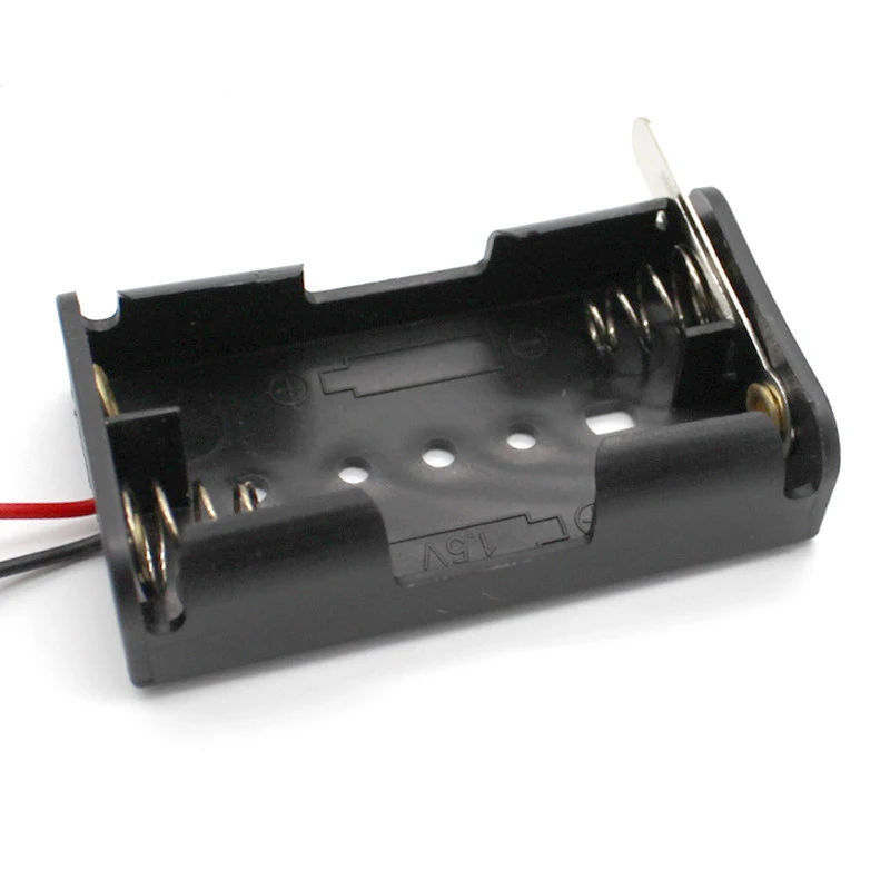 MasterFire 500개/몫 유선 2 X 1.5V AA 배터리 홀더 보관함 금속판이 있는 플라스틱 AA 배터리 케이스 로봇 실험