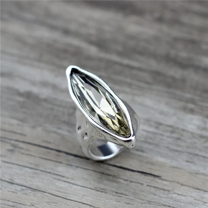 ANSLOW New Design Retro Fashion Jewelry Trendy Antique Silver Color Ring Creative Party Wedding Ring For Women Girls LOW0071AR