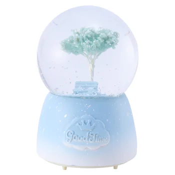 

1Pc Cherry Blossoms Music Box Practical Simple Crystal Ball Desktop Ornaments Glass Crystal Ball Desktop Crafts for Shop