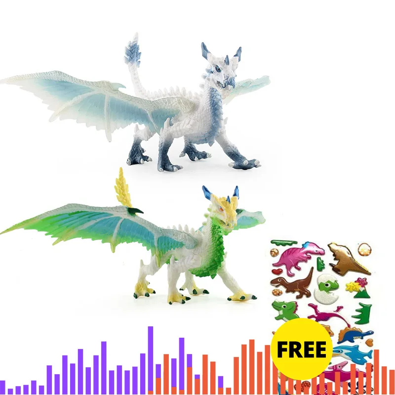 

Simulation Magic Dragon Dinosaurs Colorful Animal PVC Action Figure Toy Doll Model Decoration Kid Gift Ancient Dragon Toys