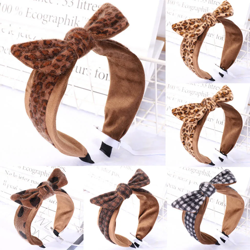 

Womens Headband Twist Hairband Bow Knot Leopard Print Headwrap Hair Band Hoop Turban Headwear HairBands Hair Accessories