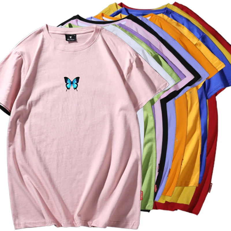 Summer Butterfly Print Tshirt Women Korean Style Aesthetic Harajuku