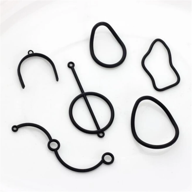 

10pcs/lot new creative metal black irregular geometric charms connectors for diy earrings pendant jewelry making accessories