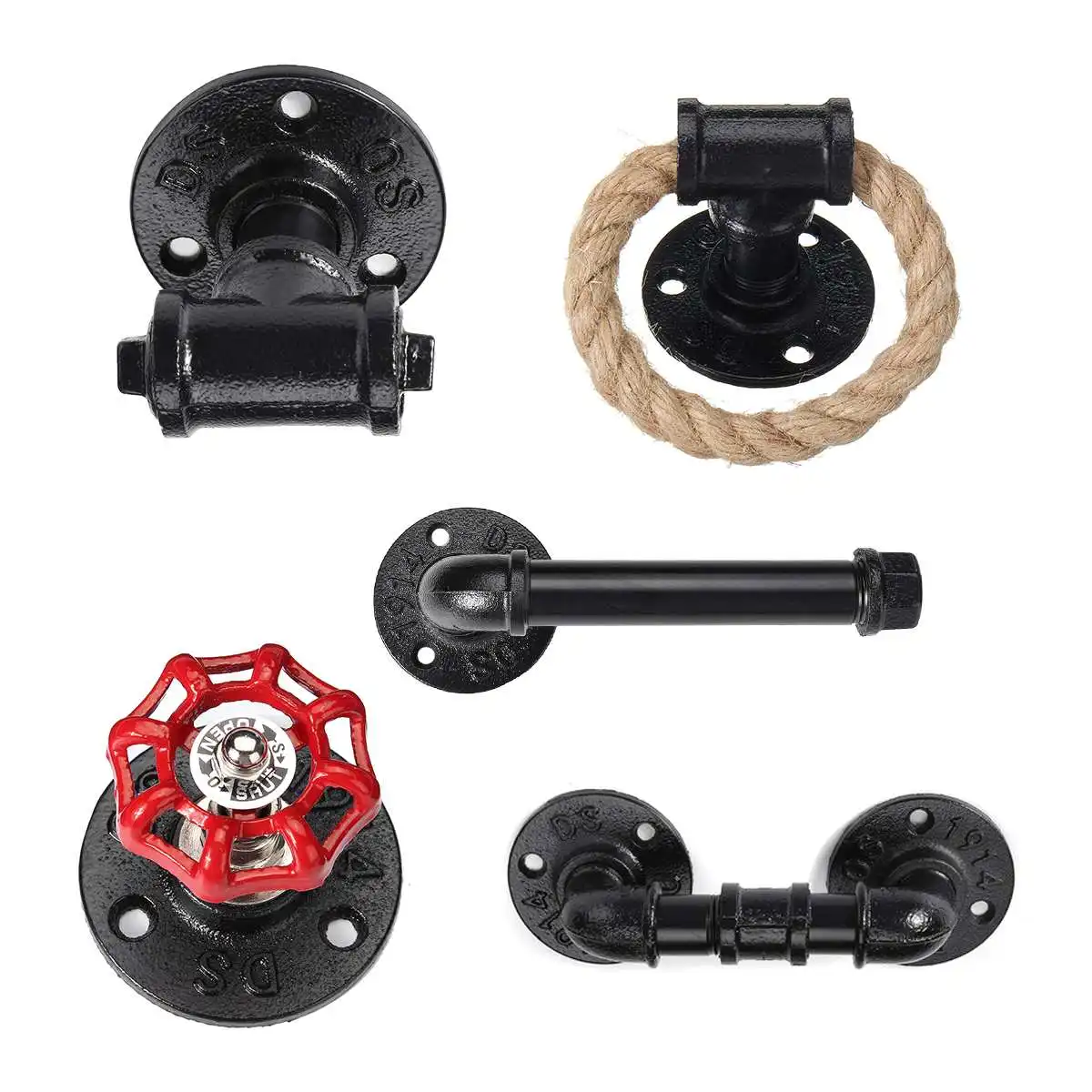 

Hot Industrial Retro Cupboard Drawer Knobs Iron Hemp Rope Wardrobe Dresser Drop Pull Handle Cabinet Knobs Furniture Parts 5 Styl