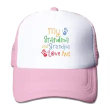 Сетчатые бейсболки с надписью «My Grandpa and Grandpa Love Me»; унисекс; Кепка в Стиле Дальнобойщика; цвет розовый