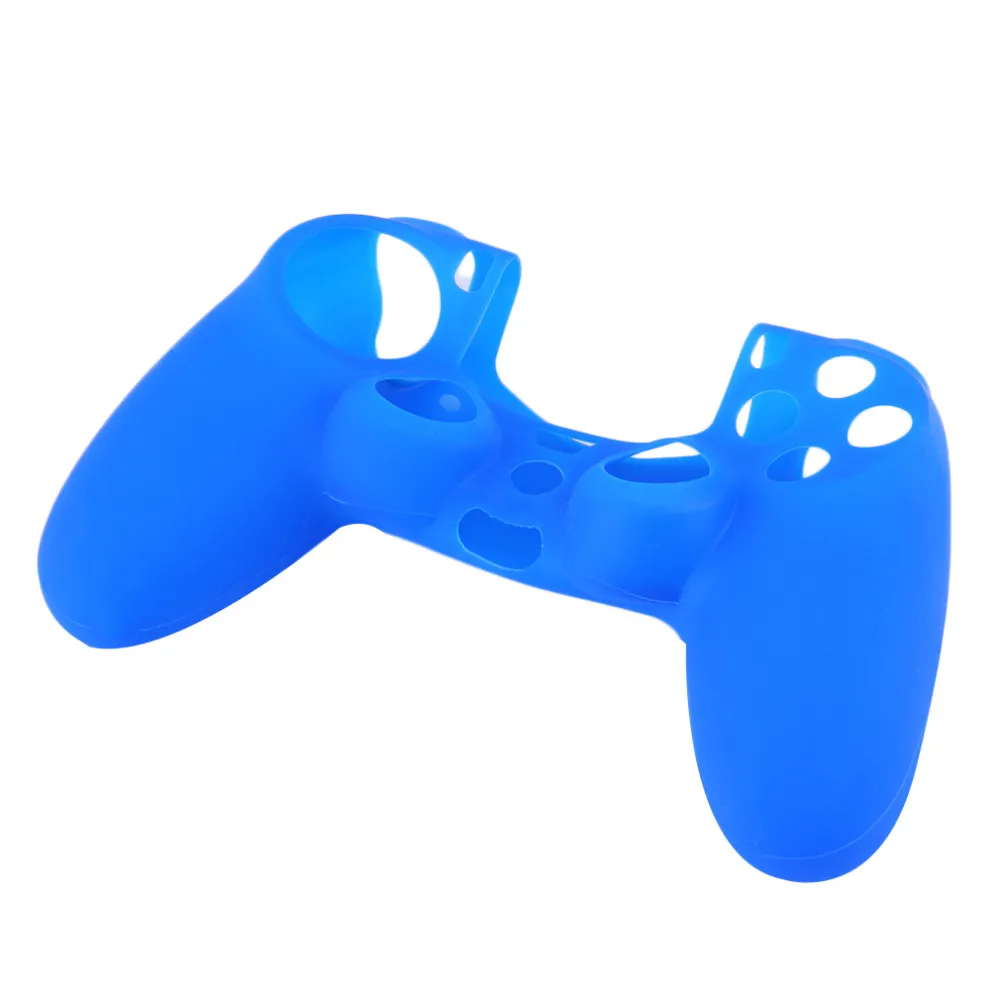 Newest black blue red Soft Silicone Rubber Gel Skin Non-slip Case Cover for PS4 Controller