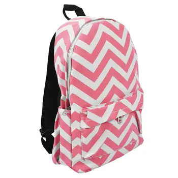 

Fashion Wave Striped Print Women's Backpacks Canvas Backpack for Gilrs Travel Double-Shoulder Students Rucksacks(Red)
