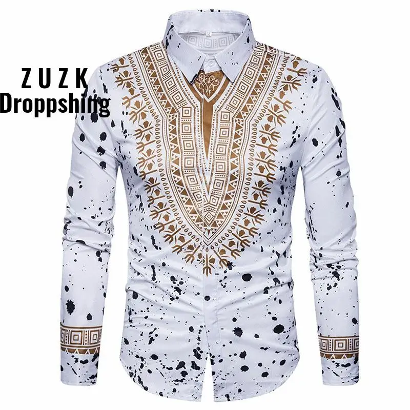 DropshippingDrop Shipping3D Print Shirt Men Men Shirt Long Sleeve Slim Fit Casual Mens Dress Shirts Camisas Masculinas