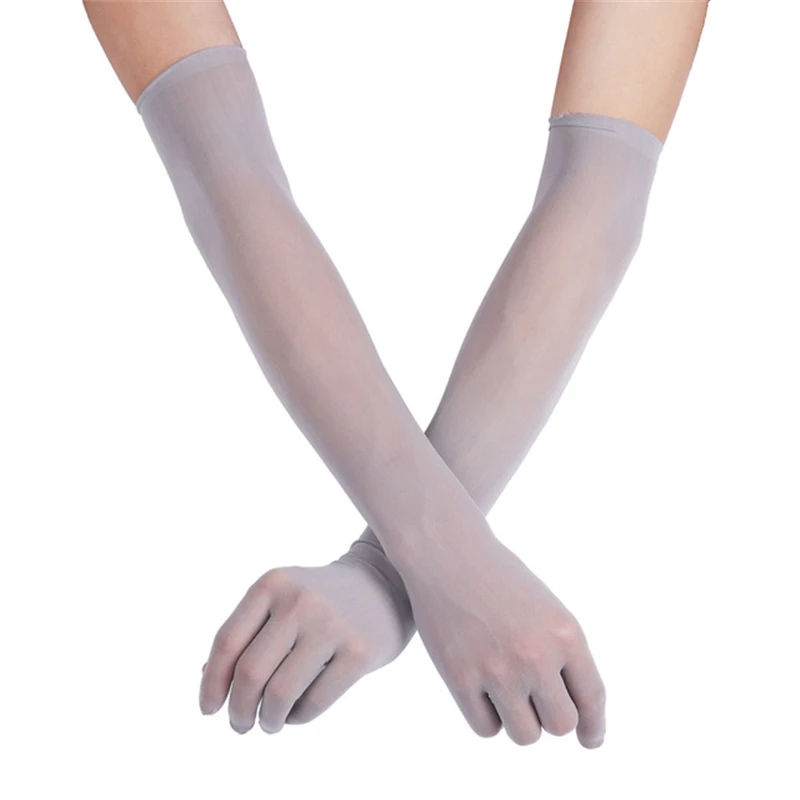 1 пара, женские ультра-тонкие бесшовные длинные перчатки с пятью пальцами, летние перчатки с защитой от ультрафиолета для езды на велосипеде, бега, рыбалки, вождения