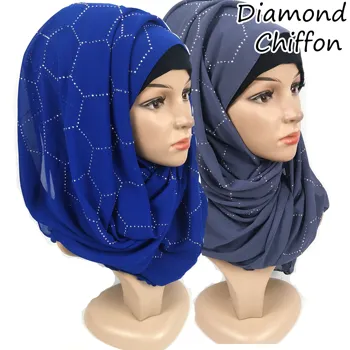 

U8 10pcs High quality diamond chiffon hijab shawl scarf/scarves wrap headband can choose colors