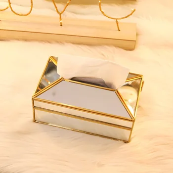 

HOT Transparent Glass Tissue Box Nordic Home Living Room Bathroom Waterproof Paper Towel Holder TI99