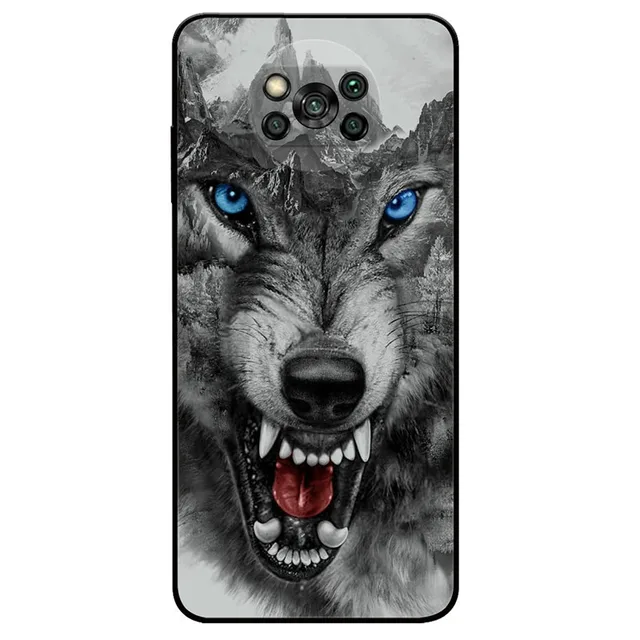 Dla Xiaomi Poco X3 Pro przypadku silikonowy miękki wilk lew telefon pokrywa dla Poco X3 przypadku NFC TPU czarny Funda dla Poco X 3 GT PocoX3 Pro 2