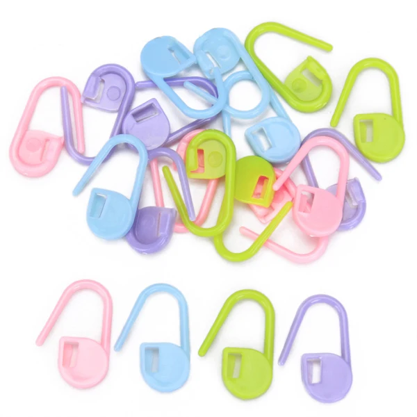 20 Plastic Locking Safety Pin Stitch Marker Holders Knitting Crochet Needles