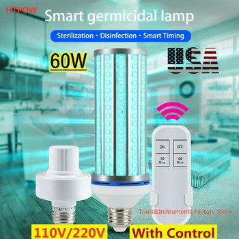 

Sterilizing Disinfection Lamp Remote E26 E27 195LED 254nm bulb 60W UVC Ultraviolet Light UVC Germicidal Lamp Disinfection Lamp