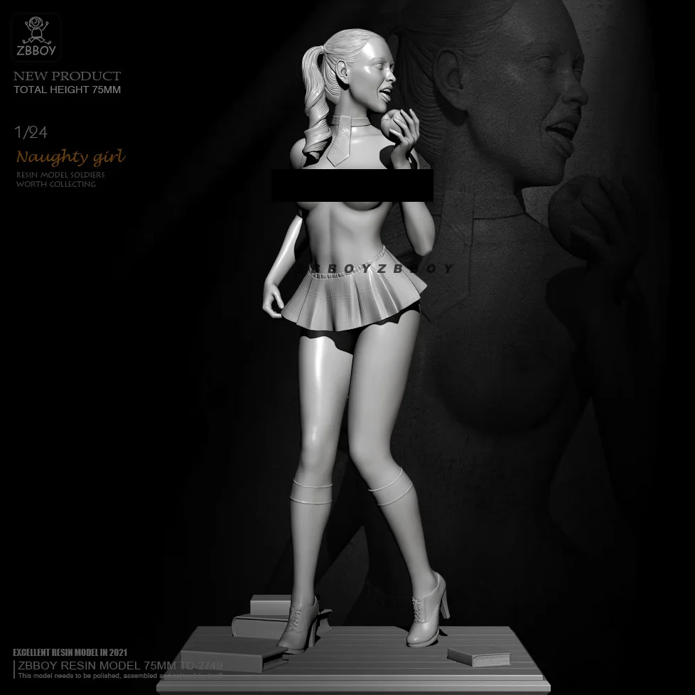 Unpainted 1/24 Alita Beauty Girl Resin Figure Model Kit Unassembled GK 75MM 