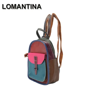 

LOMANTINA Fashion Small Backpack High Quality Cow Leather Backpacks for Teenage Girls School Shoulder Bag Bagpack mochi