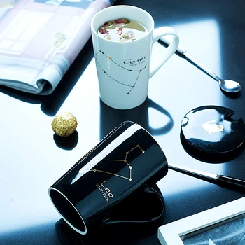 

Coffee Mugs Set Create Style 12 Constellations 450ml Cup Set Make of Bone China Ceramic Ceramic Mug Gift for Friend Coffee Cup
