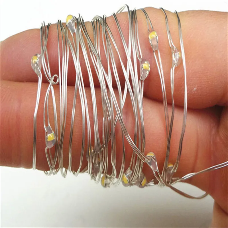 Mini LED String lights 1M/2M Copper Wire Garland Home Christmas Wedding Party Decoration Powered by CR2032 Battery Fairy light