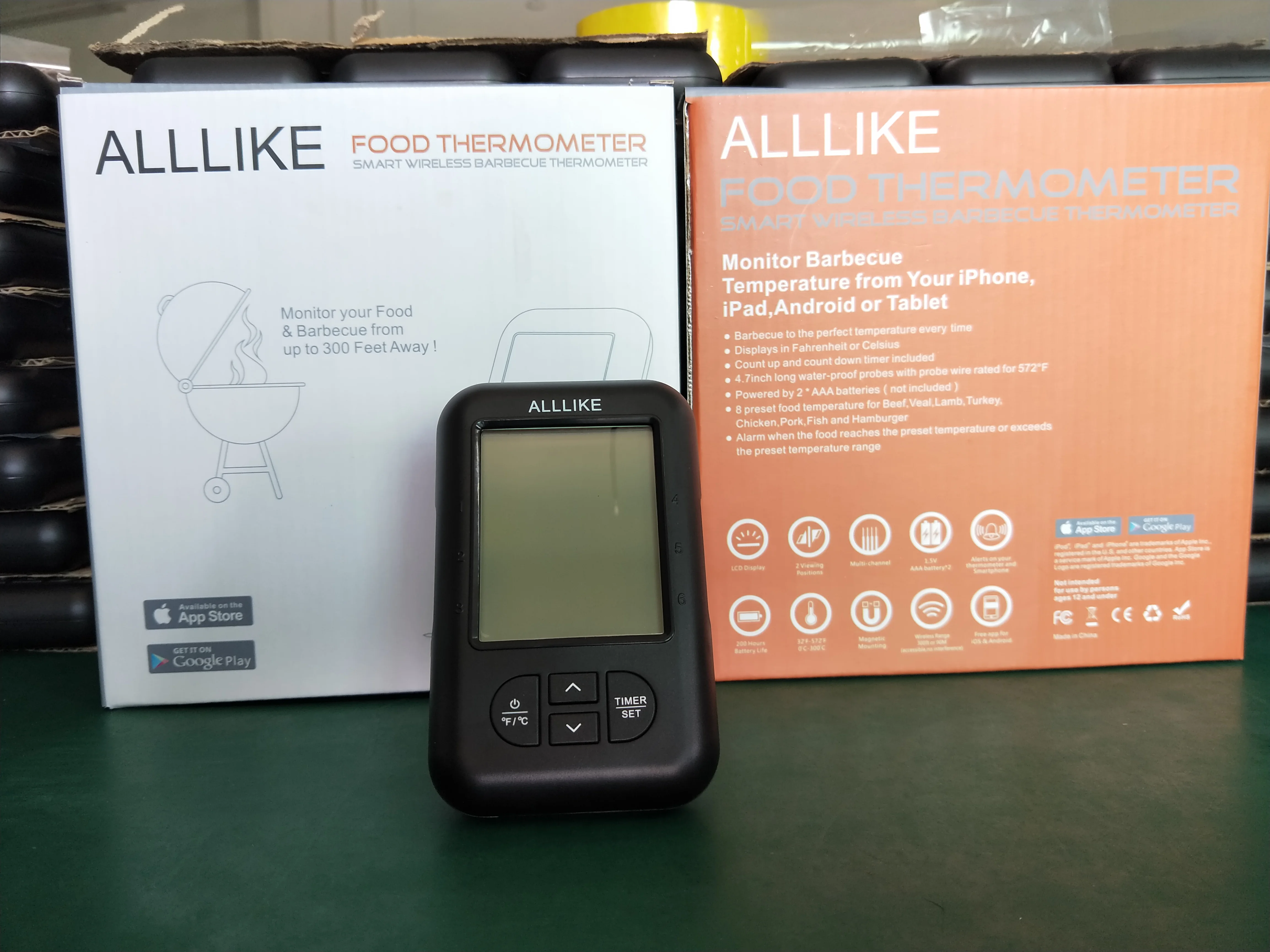 

ALLIKE Smart Bluetooth Thermometer Wireless Remote Digital BBQ Grill Barbecue Meat Smoker Thermometer