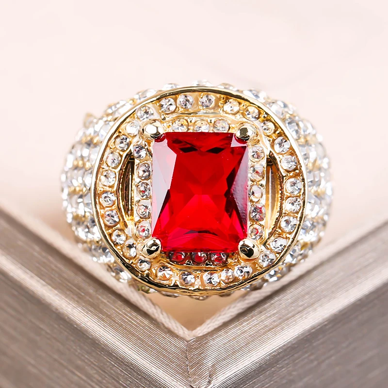Большие красные стразы кольцо пышное морское микро шикарное фианит роскошная