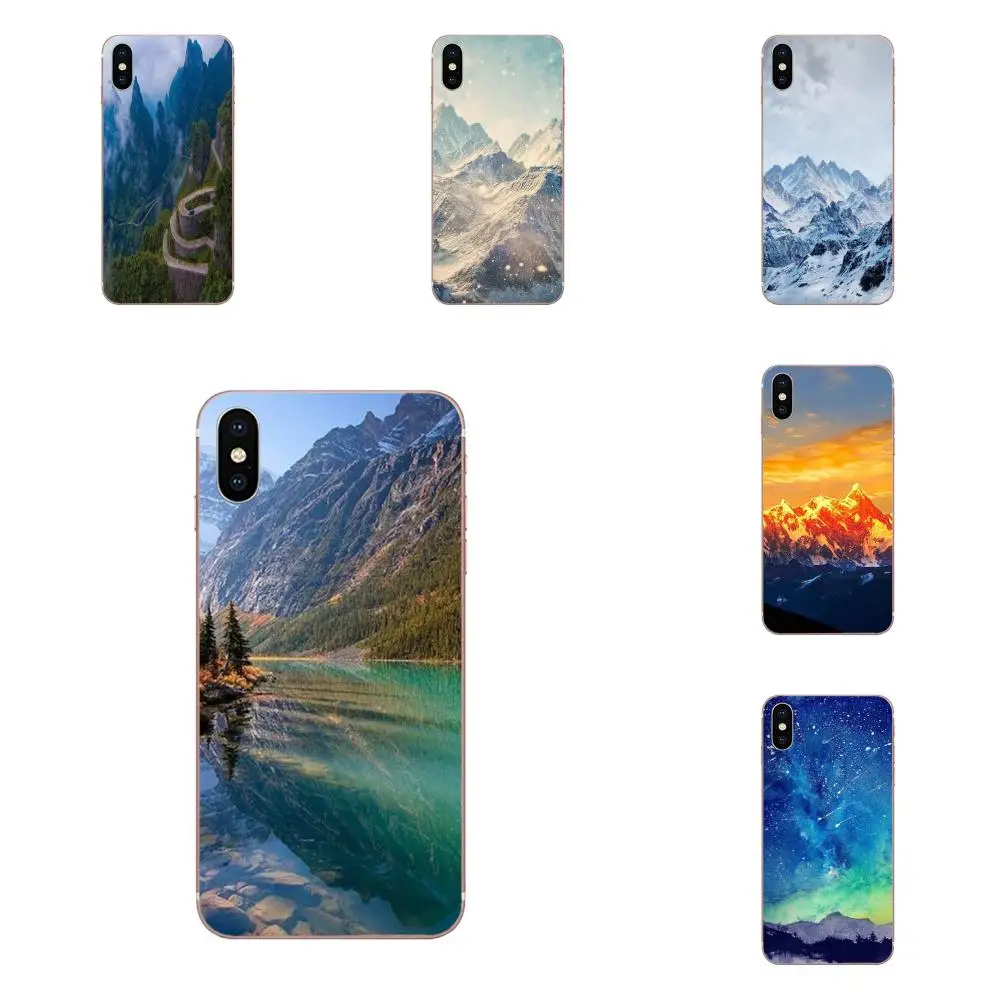 Заснеженные горы облака морской пейзаж для Samsung Galaxy A10 A20 A30 30S A40 A50 A50S A60 A70 A70S A80 A20E A51