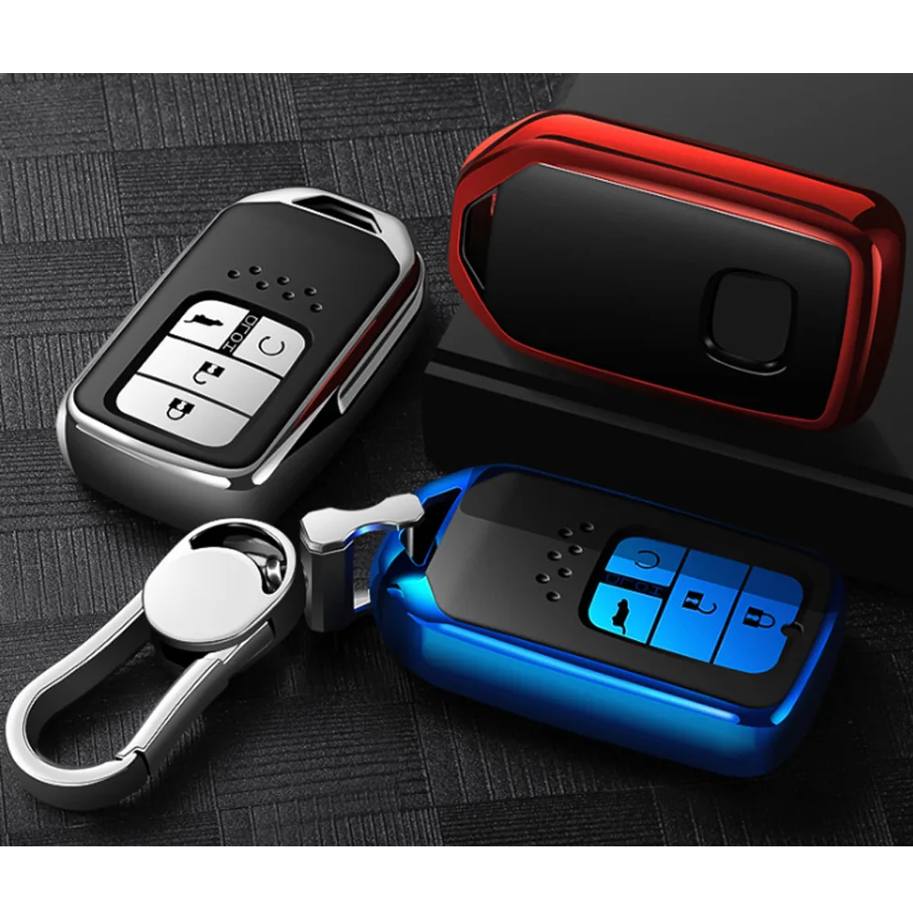 ТПУ чехол для ключей автомобиля ключ чехол оболочка для Smart ключа для Honda Civic CR-V Accord XR-V Spirior 2/3/4 пуговицы автомобильные аксессуары