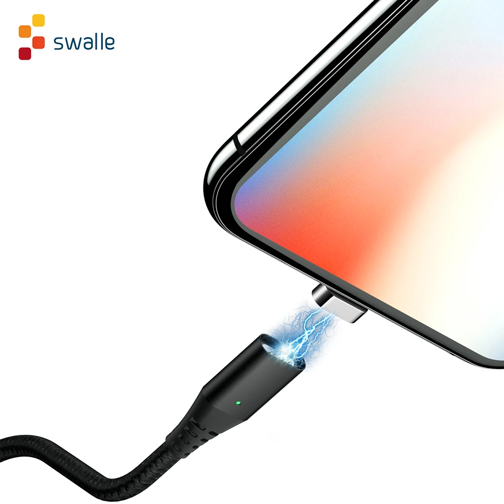 Swalle Быстрый Магнитный кабель Micro usb type-C кабель для iPhone 7 XS X 8 6 Plus для samsung S7 S8 huawei магнитные кабели для зарядки