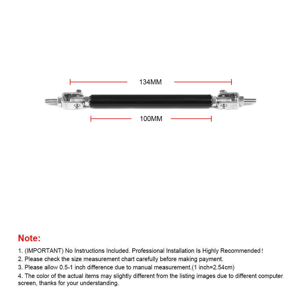 Bumper Lip Stainless Steel Adjust Front Strut Splitter Rod Tie Support Bars 100MM 150MM 200MM