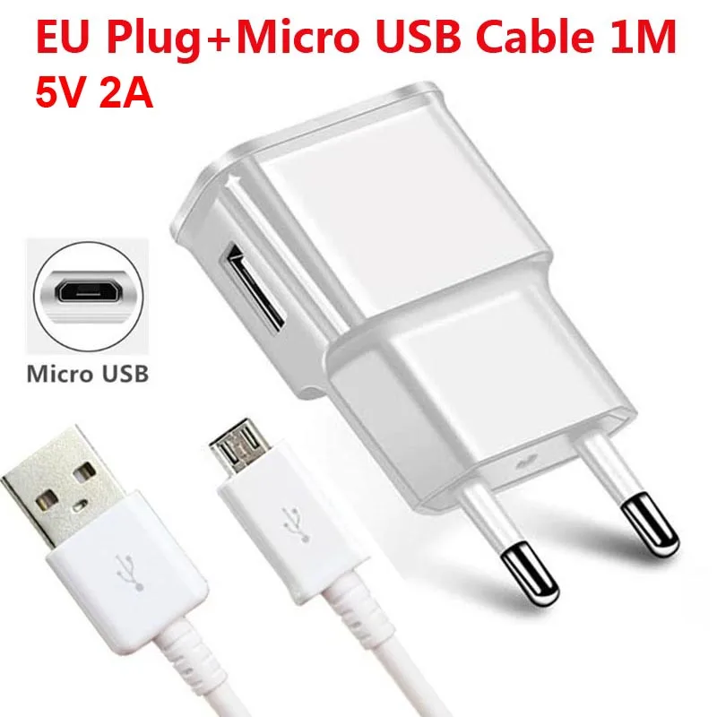Universal USB Charger with Micro USB Cable - European Adapter