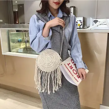 

Ladies Fringe Shoulder Bag Tassel Solid Color Fashion Holiday Cross Body Bag Messenger Bag Handbag