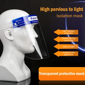 

Protective Face Shield Mask Anti-Fog Reusable Full Face Cover Anti-Dust Splash Prevent Infection For Factory Lab Safety Working