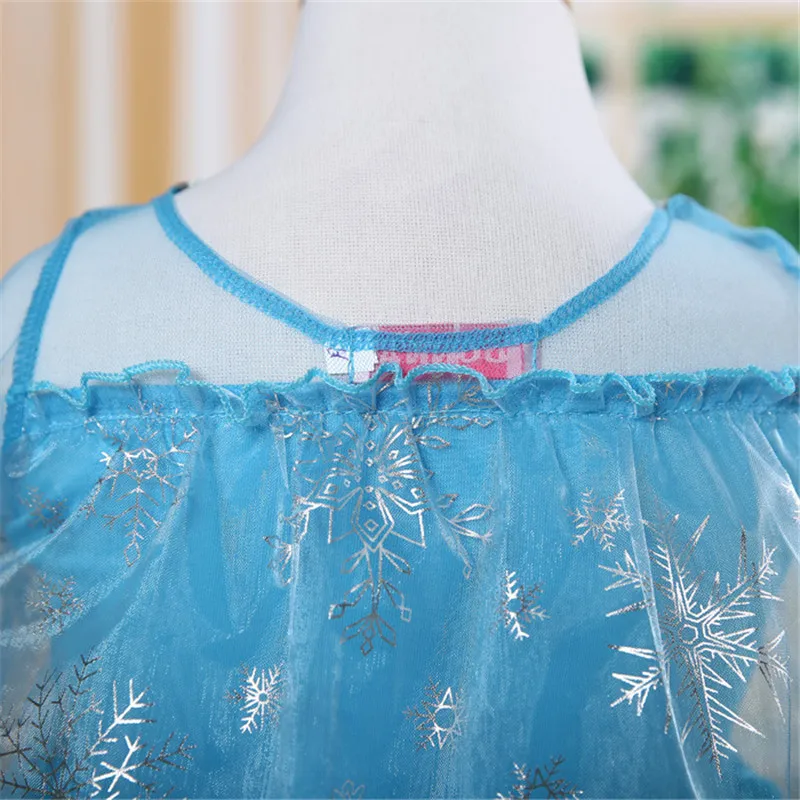 Kids Baby Girl Fancy Dress Frozen Anna Elsa Cosplay Costume Dresses Princess Queen Party Gown Tulle Dresses 4-8 Years