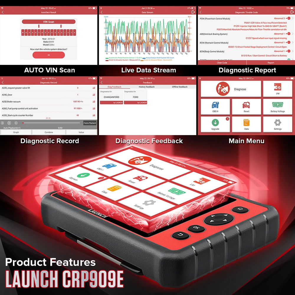 LAUNCH X431 CRP909E OBD2 автомобильный полный диагностический инструмент считыватель