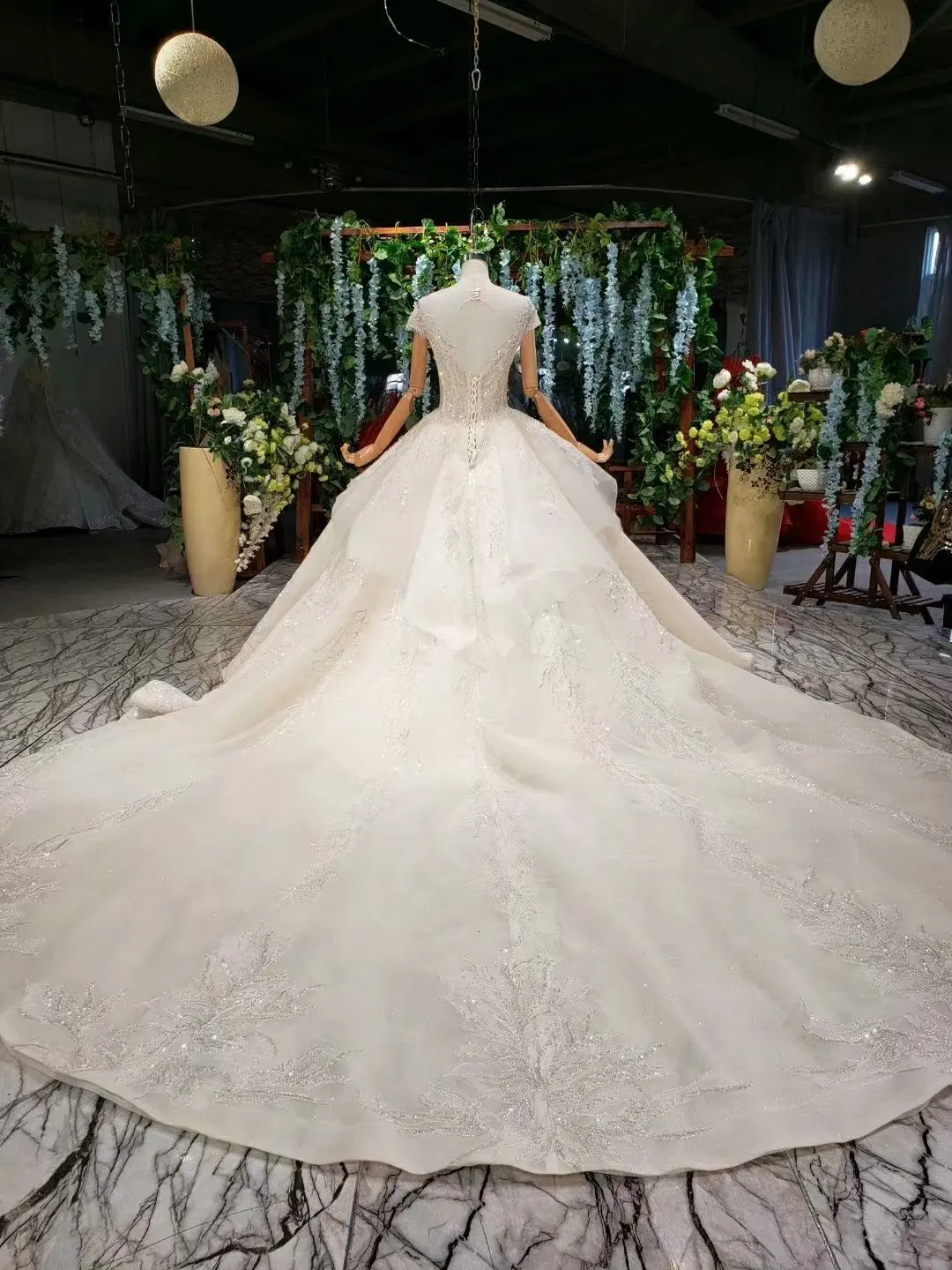 Vestidos De Novia Brautkleid бальное платье цвета слоновой кости, свадебное платье с круглым вырезом и рукавом со стразами, платья для невесты, Vestidos Novias Boda