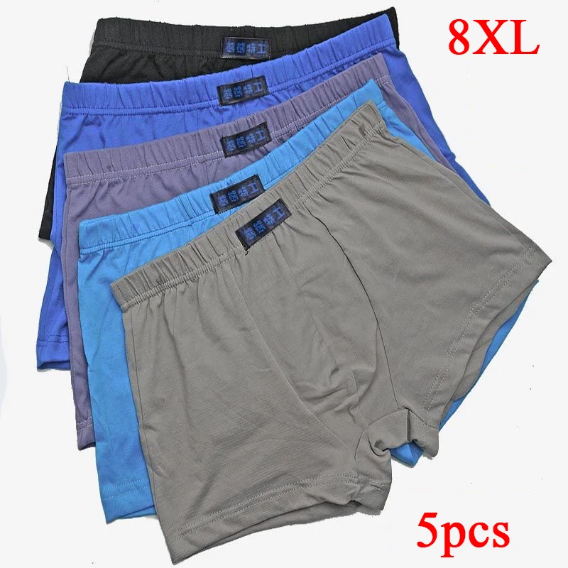 

5pcs/lot Male Panties Cotton Men's Underwear Boxers Breathable Man Boxer Solid Underpants Comfortable Brand Shorts Plus Size 8XL