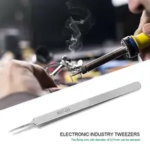 Антистатическая Электроника промышленные пинцеты Изогнутый наконечник телефон ремонт ручные инструменты тепло и коррозионно-стойкий зажим плотно