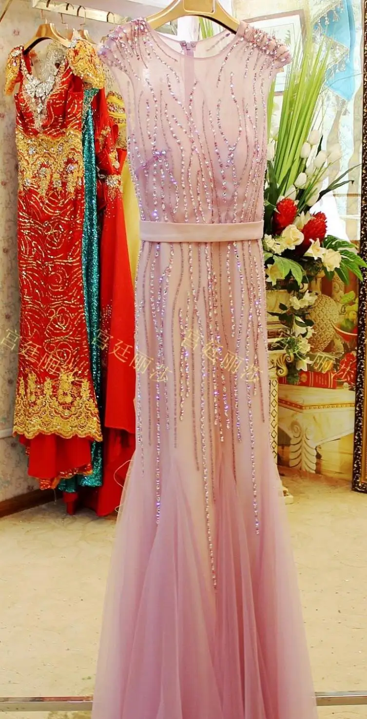 vestidos Дизайн Роскошные Кристальные Формальные невесты фиолетовые сексуальные длинные вечерние платья для выпускного вечера платья для подружек невесты