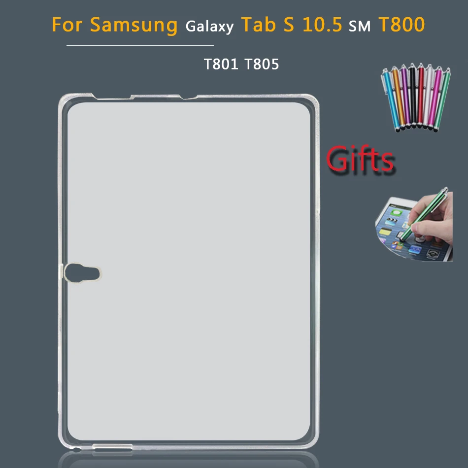 Силиконовый чехол для Samsung Galaxy Tab S S2 Pro 8,0 8,4 9,7 10,5 SM-T320 T800 T700 T715C T815C Ультратонкий чехол из мягкого ТПУ с планшет - Цвет: Tab S 10.5 T800