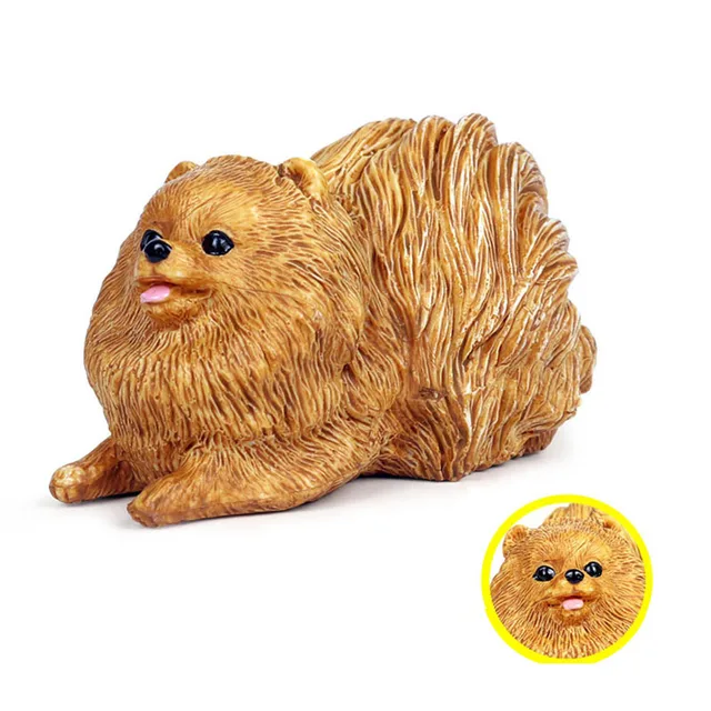 Lovely Pomeranian Dog Animal Action Figure Model Home Decor Education Kids Toy plastic Simulation student gifts kids toys 2