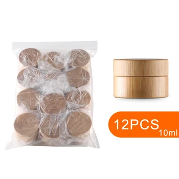 

12Pcs 5g Bamboo Refillable Bottle Cream Nail Art Mask Cream Empty Cosmetic Makeup Container Bottle Storage Box